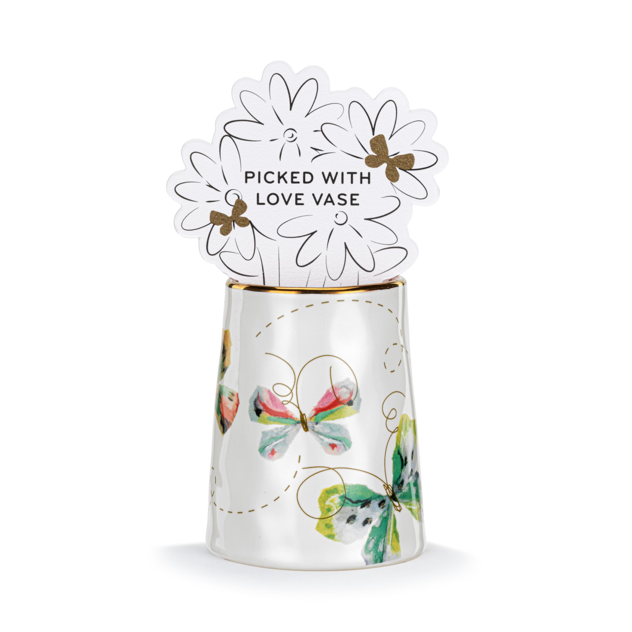 Scattered Butterfly Picked With Love Vase - 2x3in thumbnail