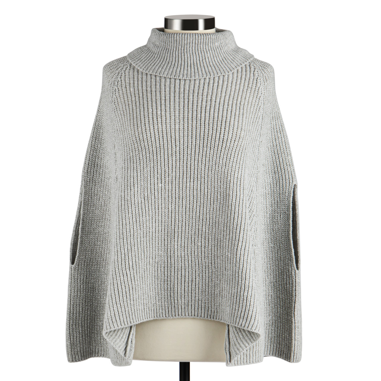 Gray Turtleneck Pullover Cape - 120x28in thumbnail