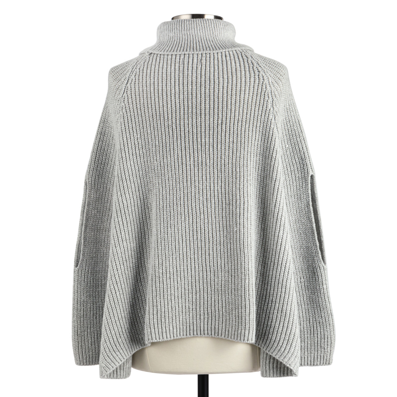 Gray Turtleneck Pullover Cape - 120x28in thumbnail