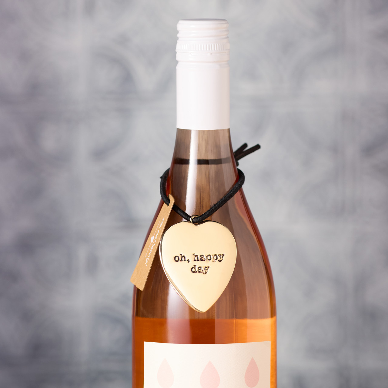 Oh Happy Day Heart Bottle Tag - 2in thumbnail