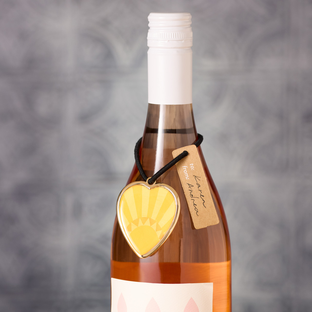 Oh Happy Day Heart Bottle Tag - 2in thumbnail