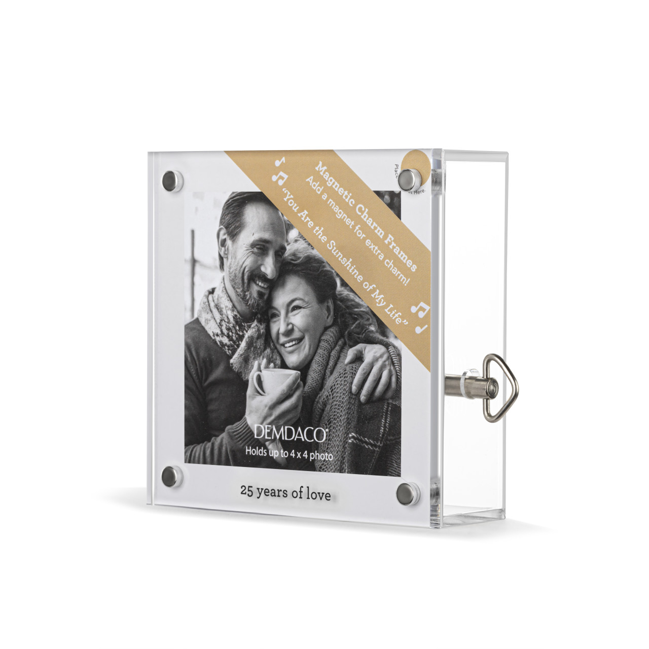 25 Years Acrylic Magnetic Musical Frame - 4in thumbnail