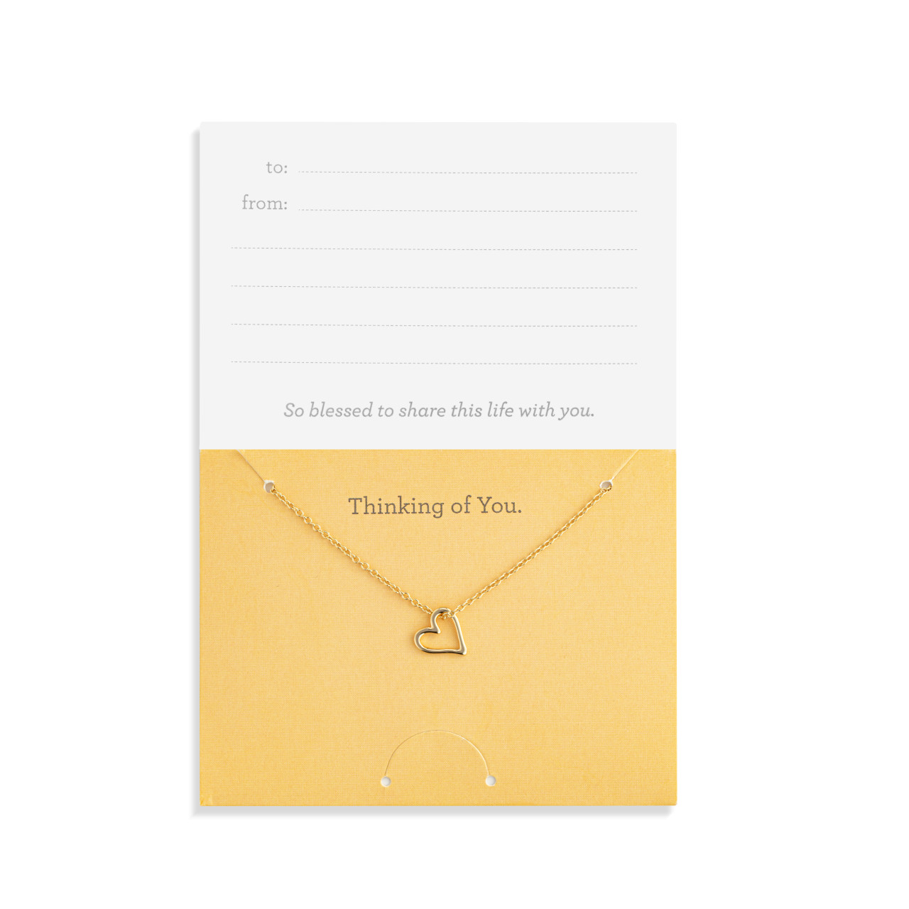 Thinking of You Floral Card & Gold Necklace-16in thumbnail
