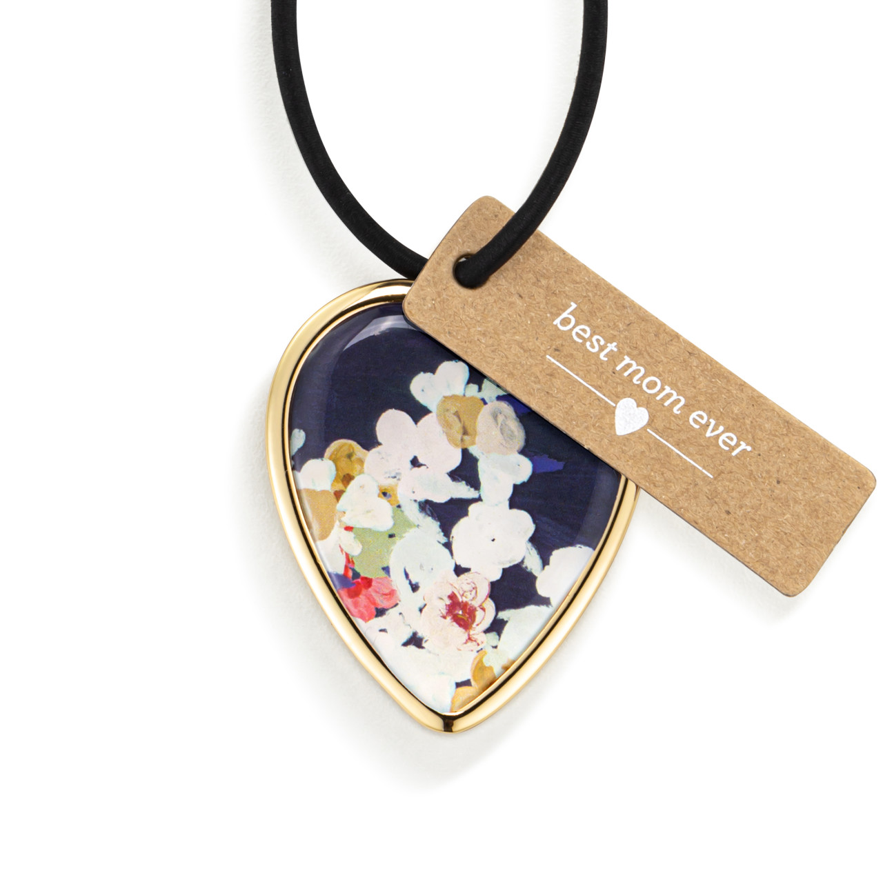 Mom I Love You Heart Vase Tag - 5in thumbnail