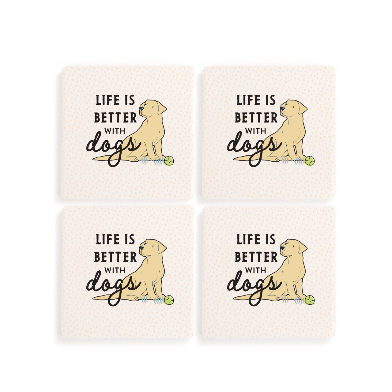 Yellow Labrador Dog Coasters - Set of 4 thumbnail
