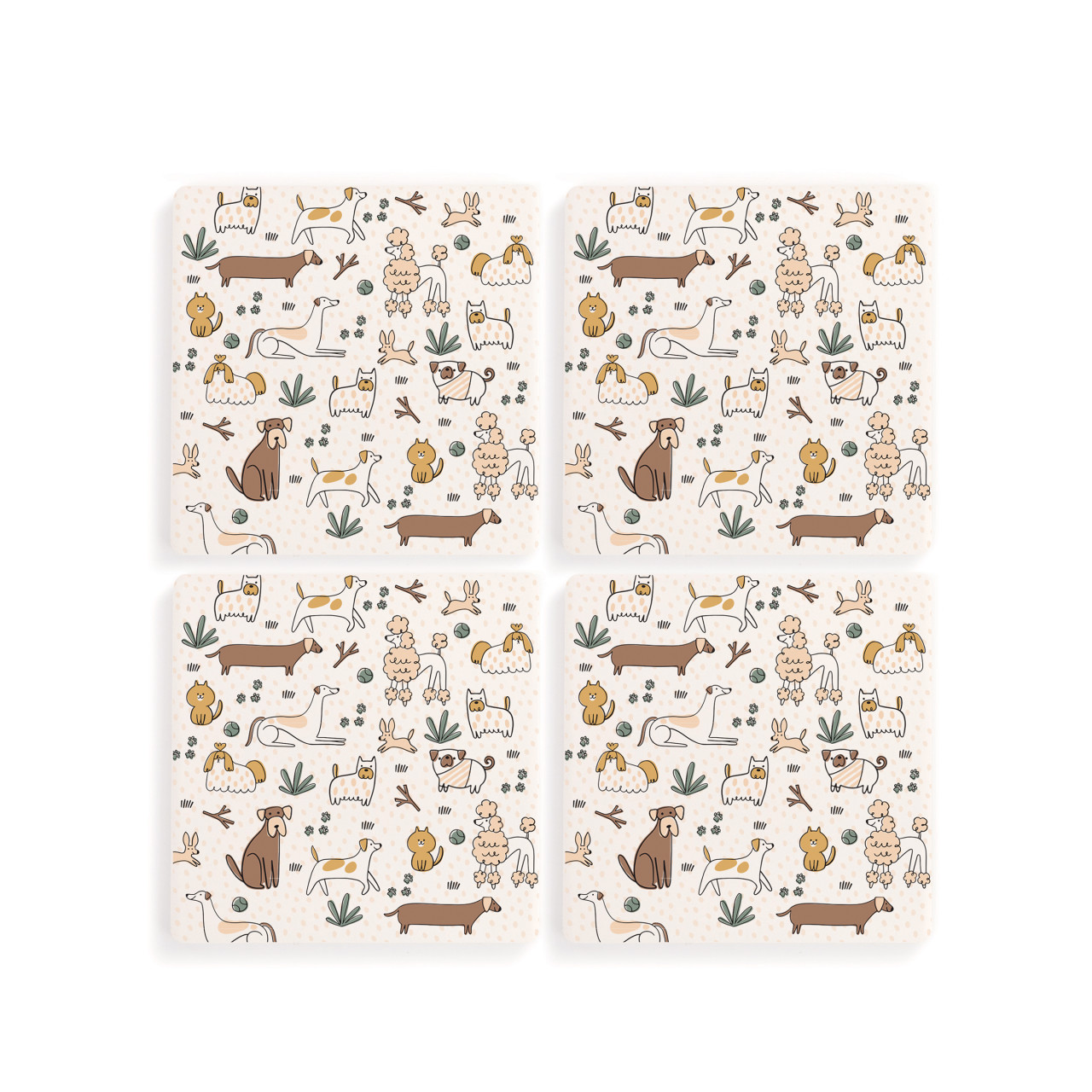 Dogs Coasters - Set of 4 thumbnail