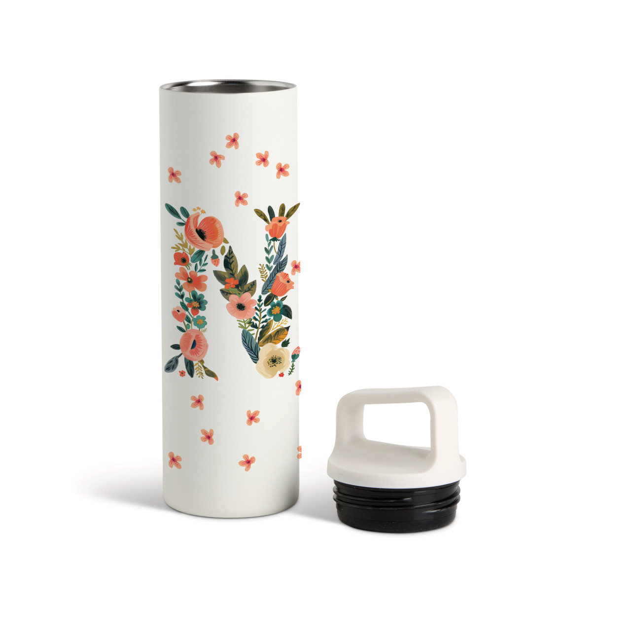 N Monogram Water Bottle - White 20oz thumbnail