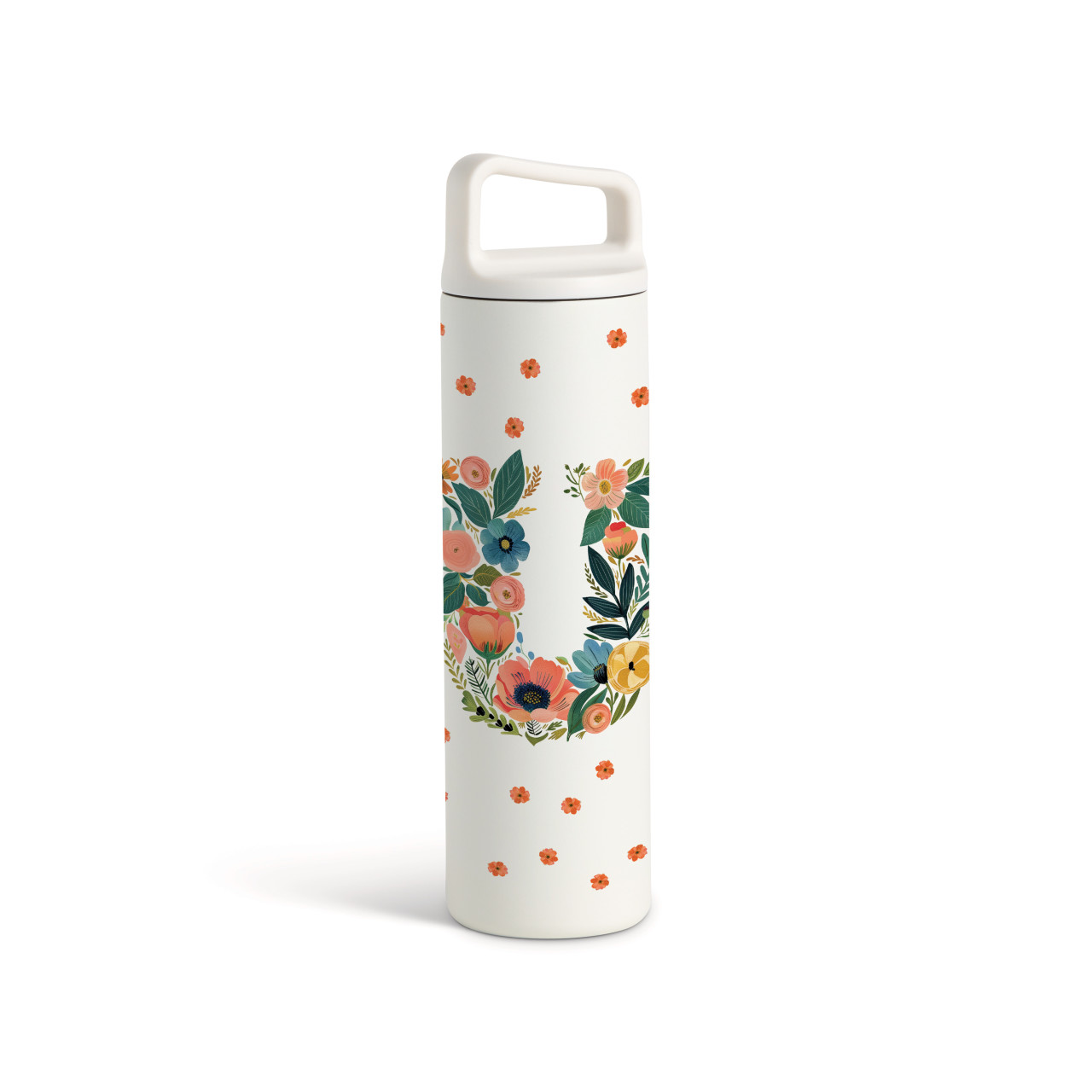 U Monogram Water Bottle - White 20oz thumbnail