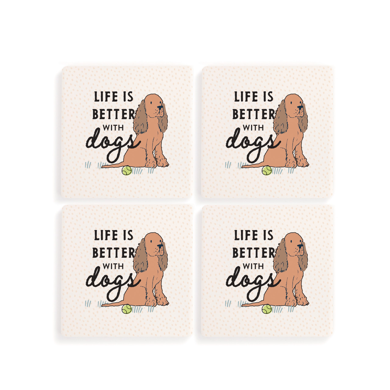 Spaniel Dog Coasters - Set of 4 thumbnail