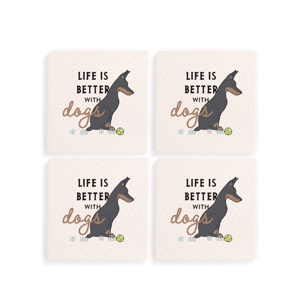 Dobermann Dog Coasters - Set of 4 thumbnail