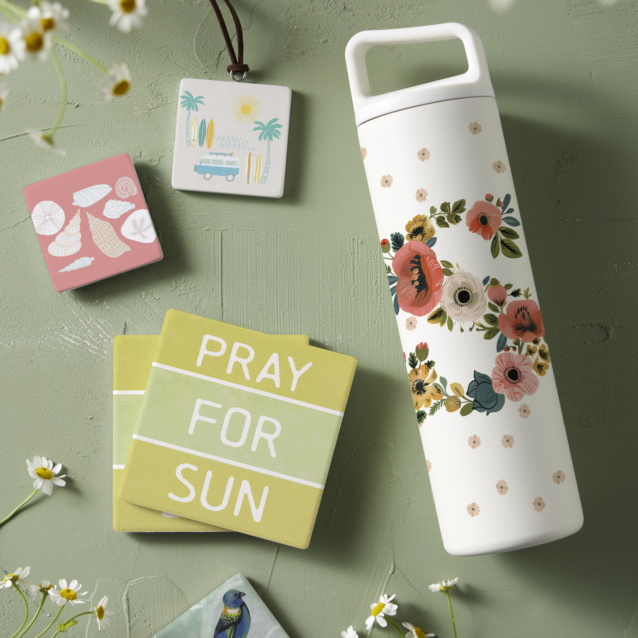 S Monogram Water Bottle - White 20oz thumbnail