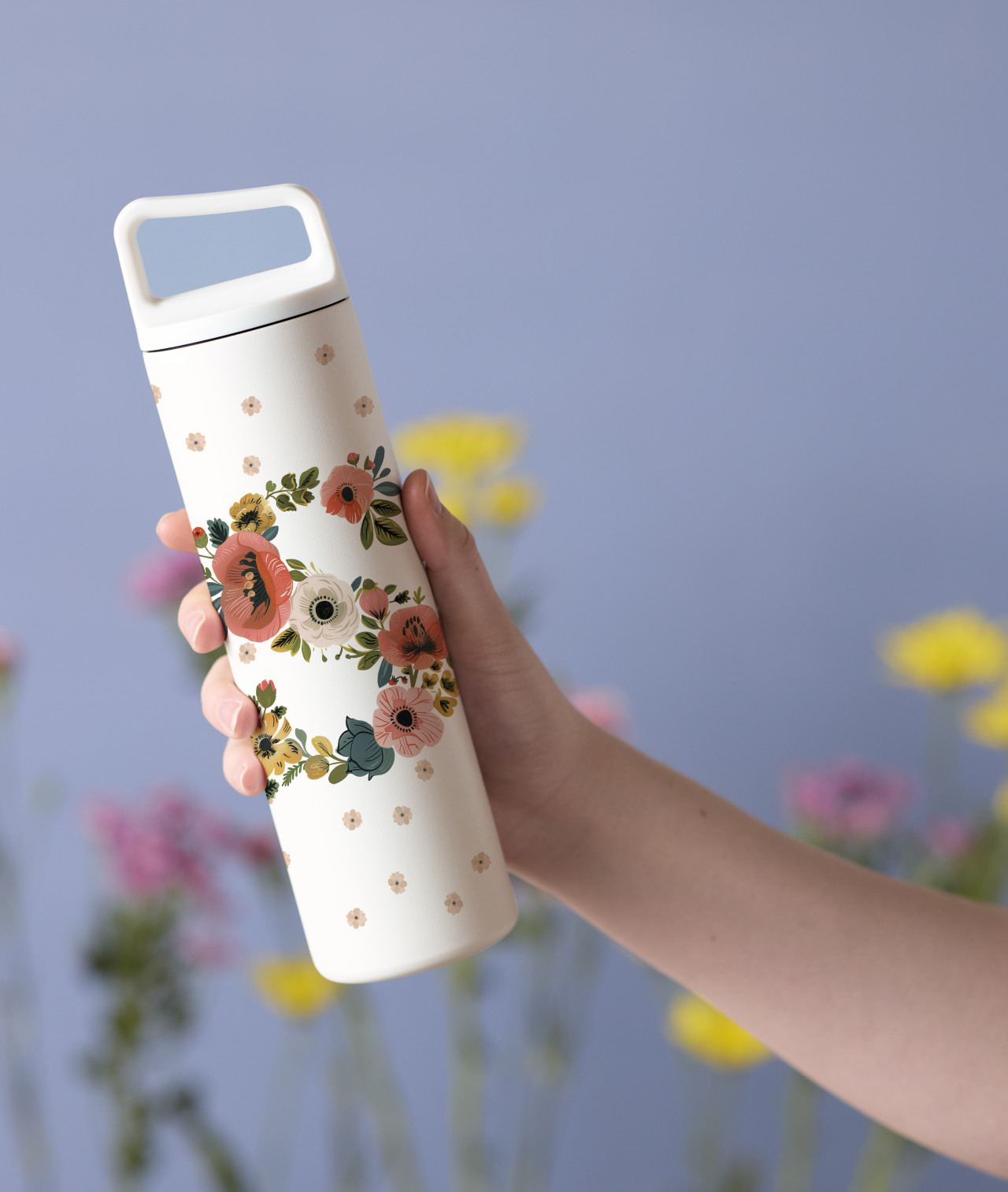 S Monogram Water Bottle - White 20oz thumbnail