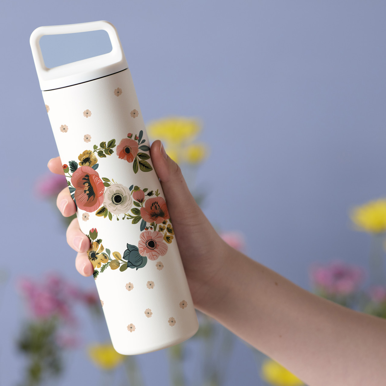 S Monogram Water Bottle - White 20oz thumbnail