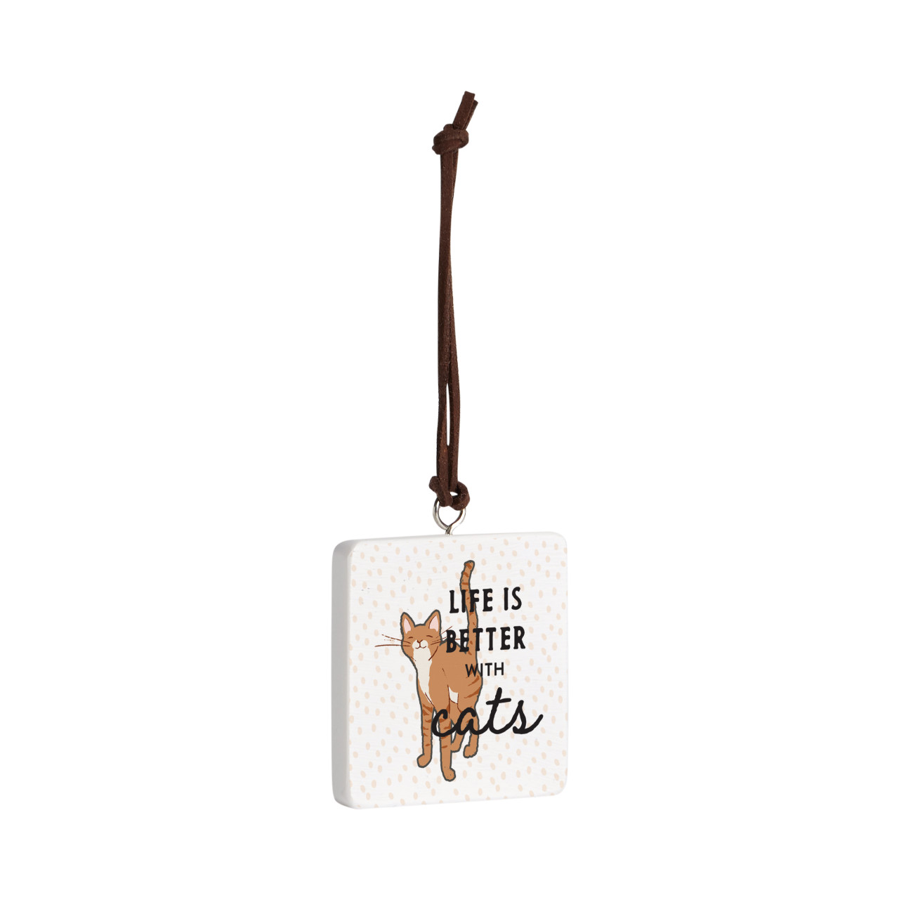 Tabby Cat Ornament - Bone thumbnail