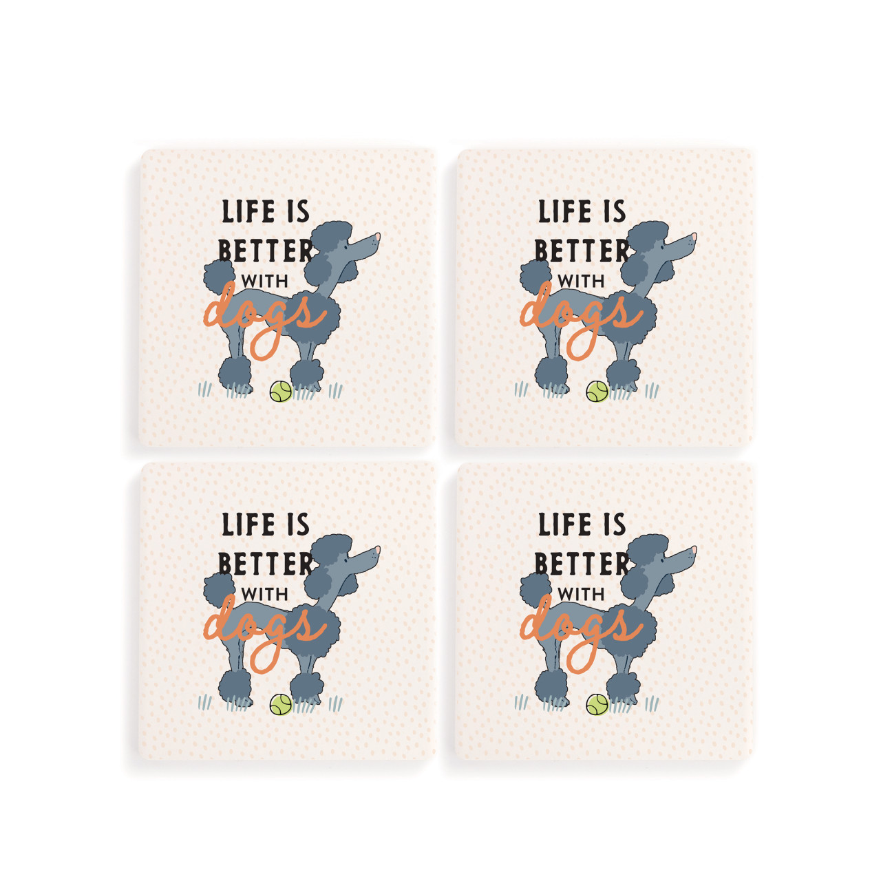 Poodle Dog Coasters - Set of 4 thumbnail