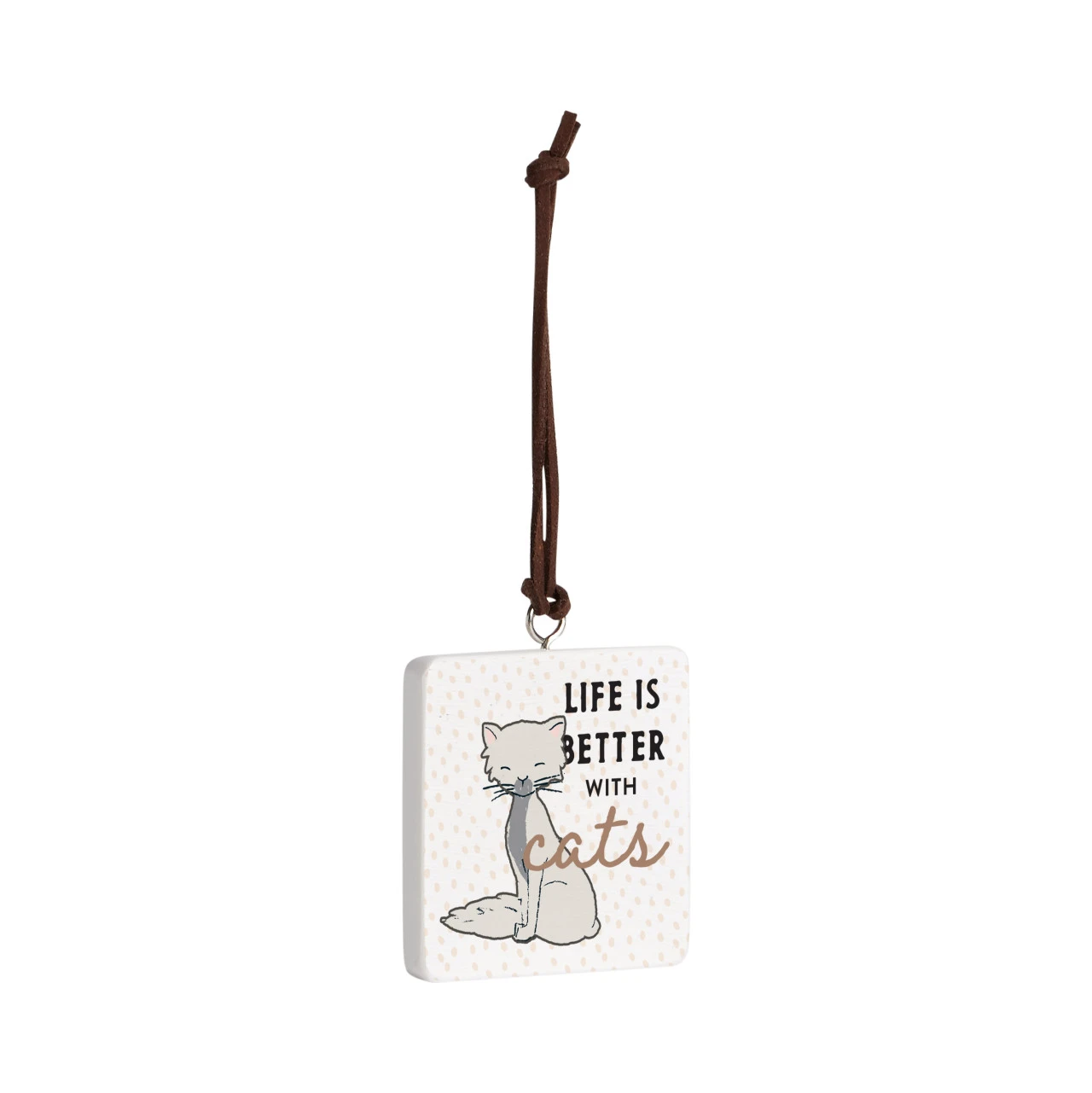 White Cat Ornament - Bone thumbnail