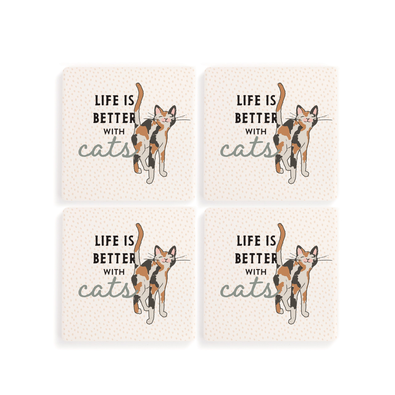 Calico Cat Coasters - Set of 4 thumbnail