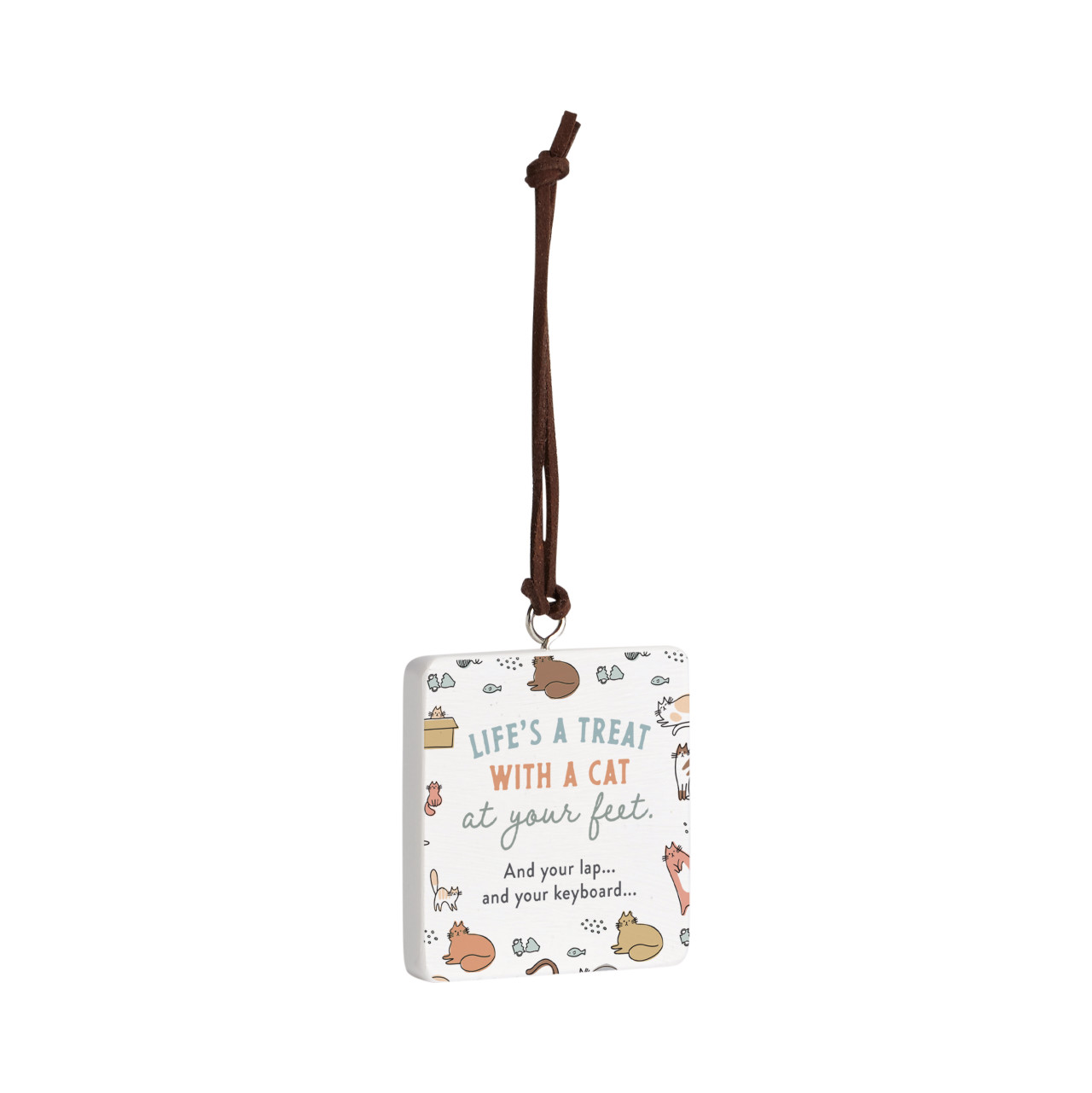 Life's a Treat Cat Ornament - Bone thumbnail
