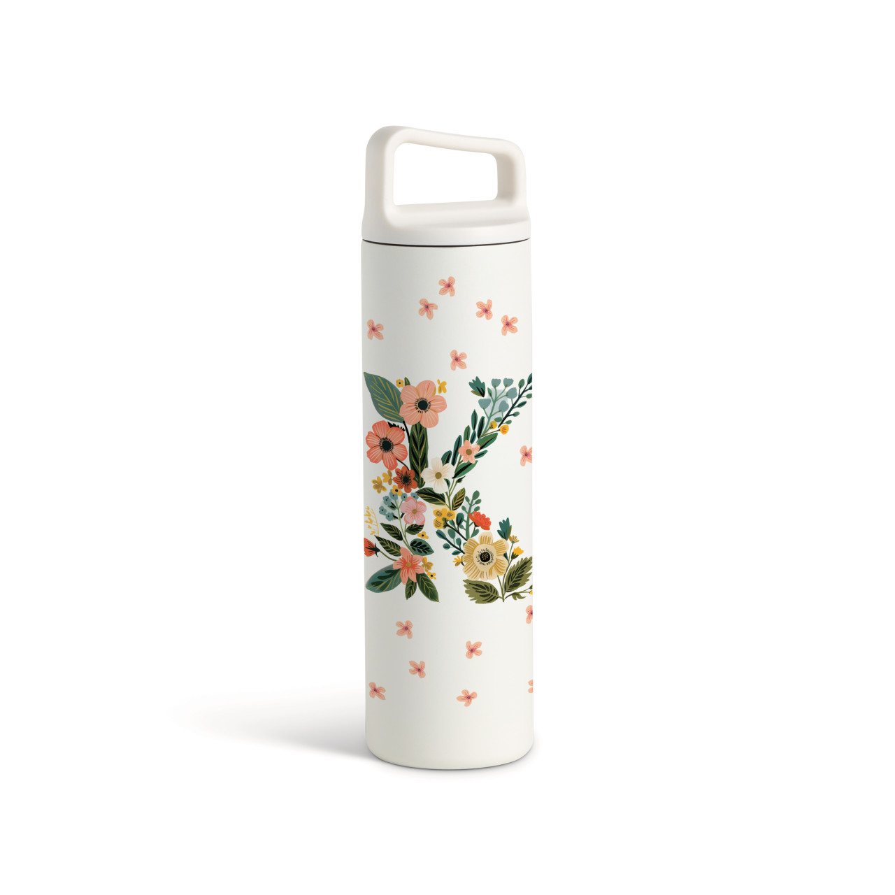 K Monogram Water Bottle - White 20oz thumbnail