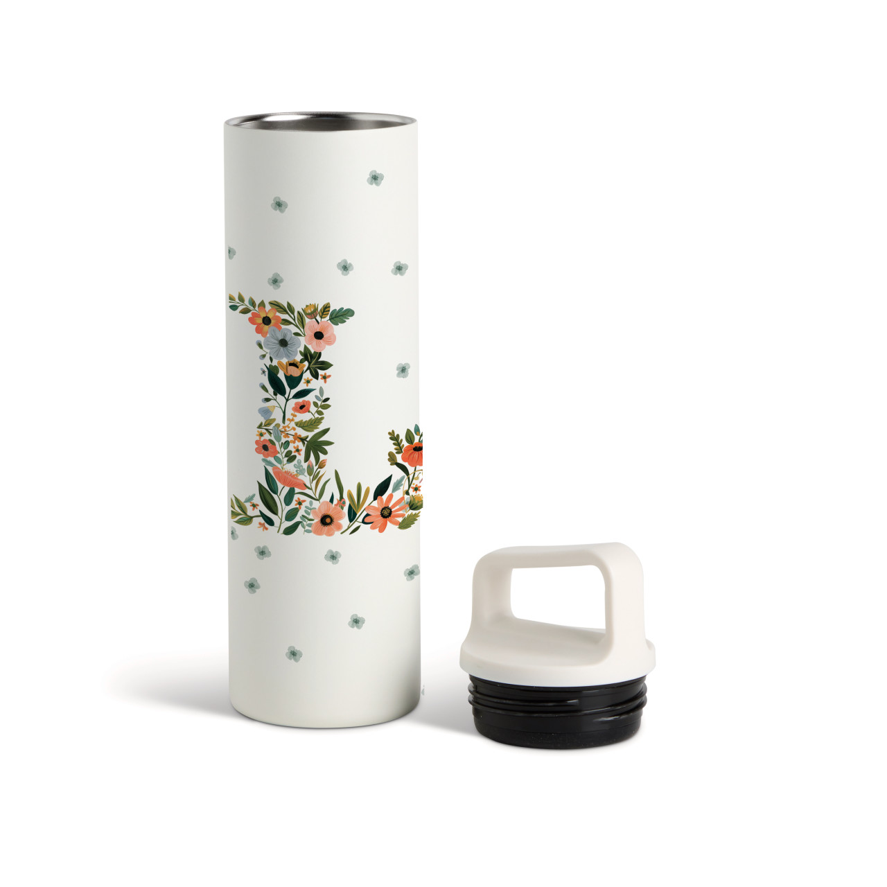 L Monogram Water Bottle - White 20oz thumbnail