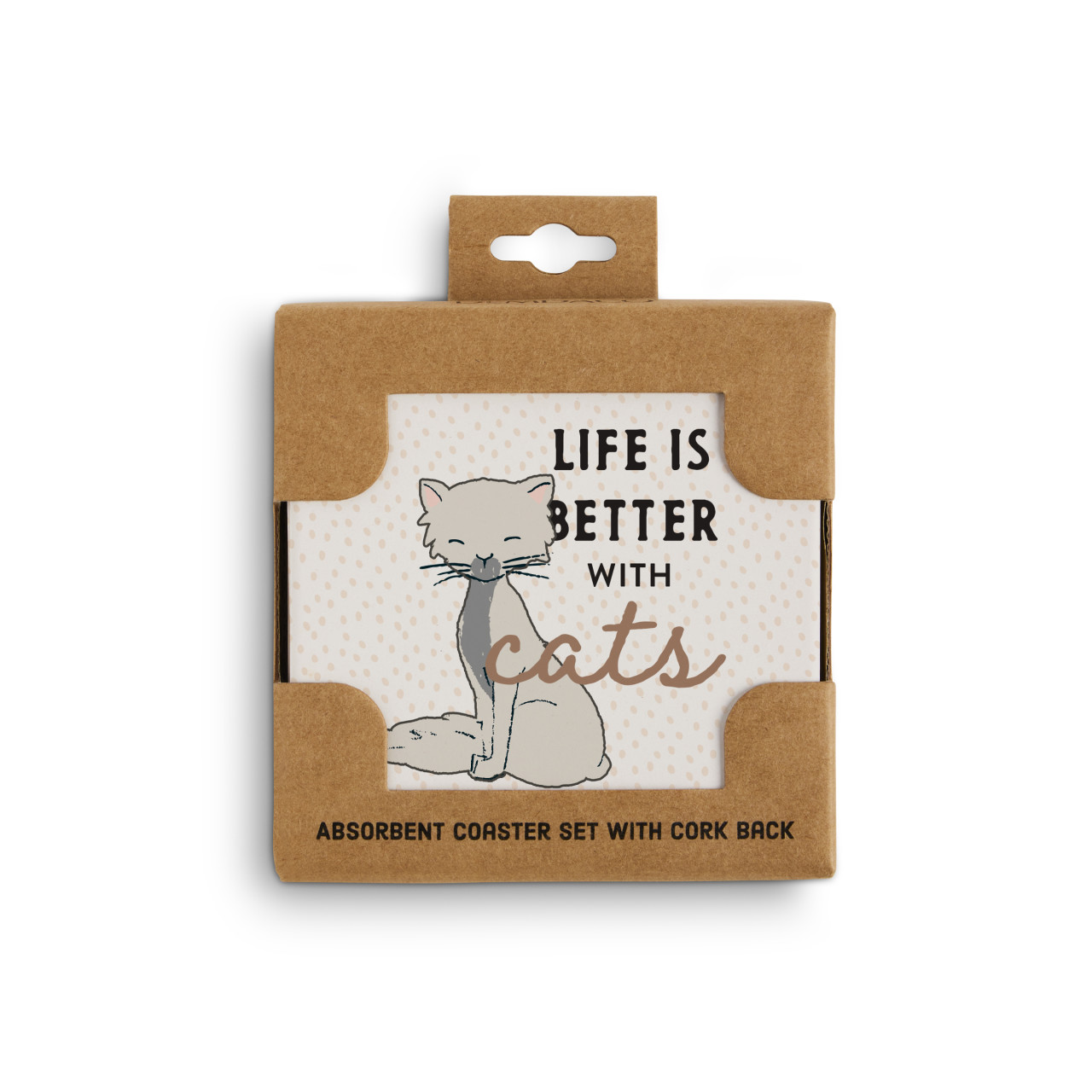 White Cat Coasters - Set of 4 thumbnail
