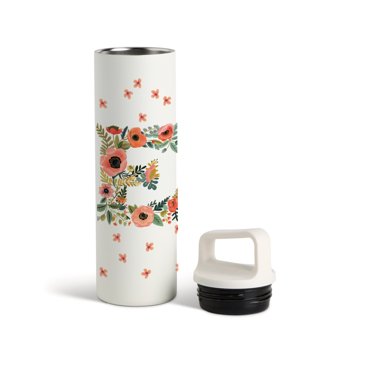 E Monogram Water Bottle - White 20oz thumbnail