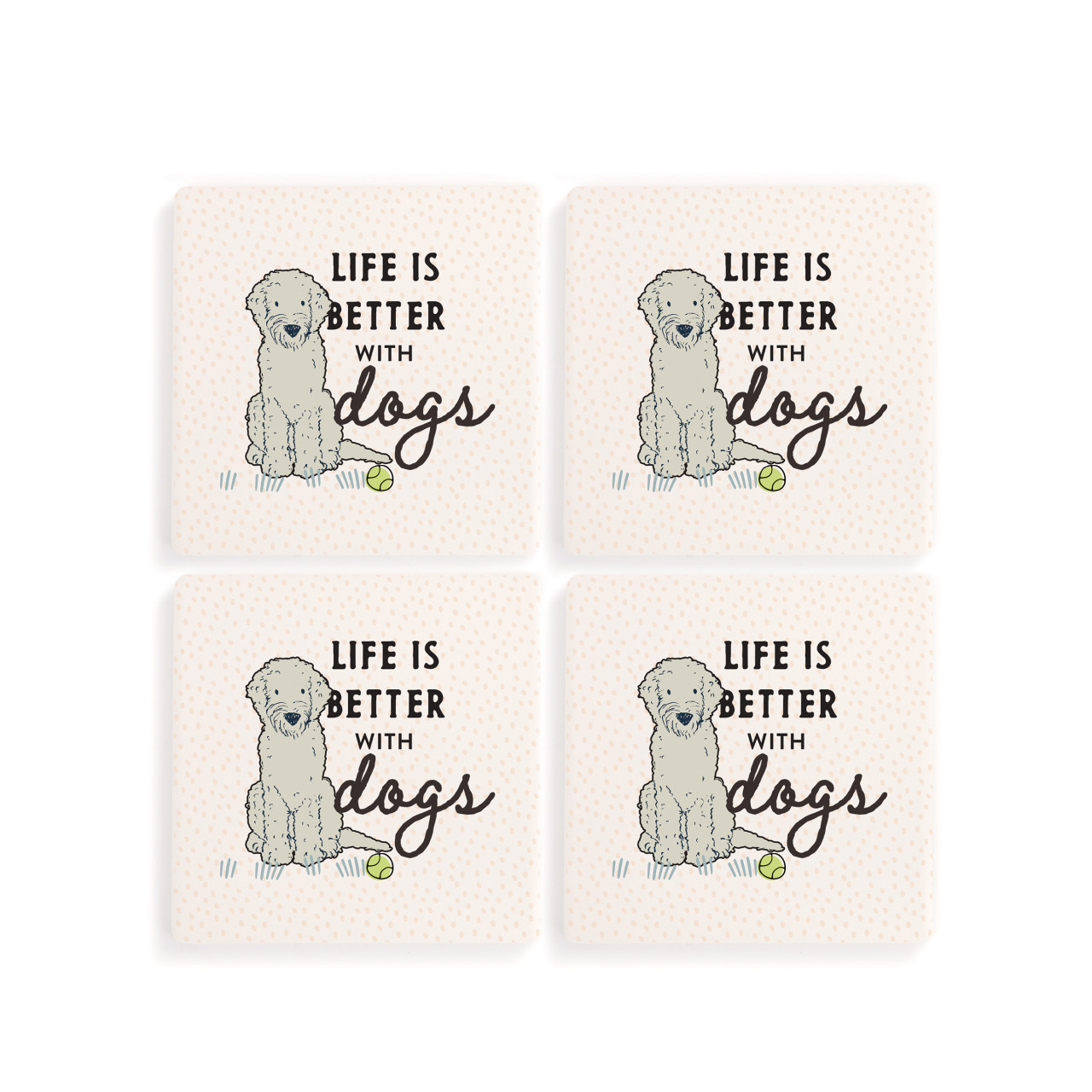 Old English Sheepdog Dog Coasters - Set of 4 thumbnail