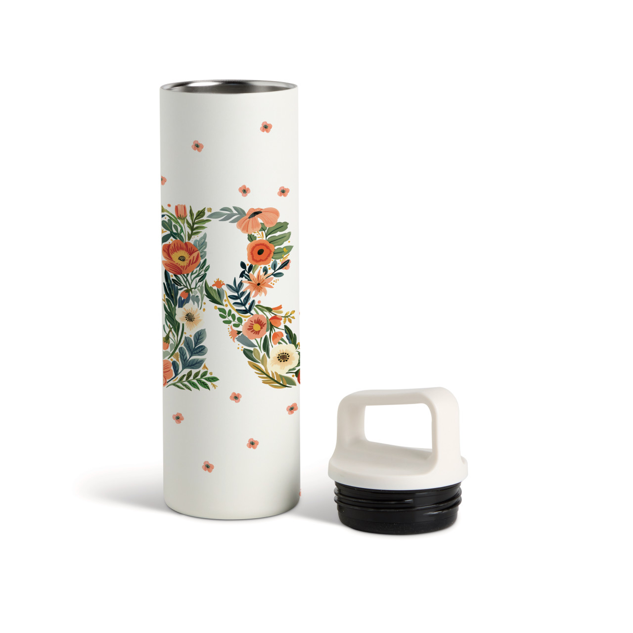 R Monogram Water Bottle - White 20oz thumbnail