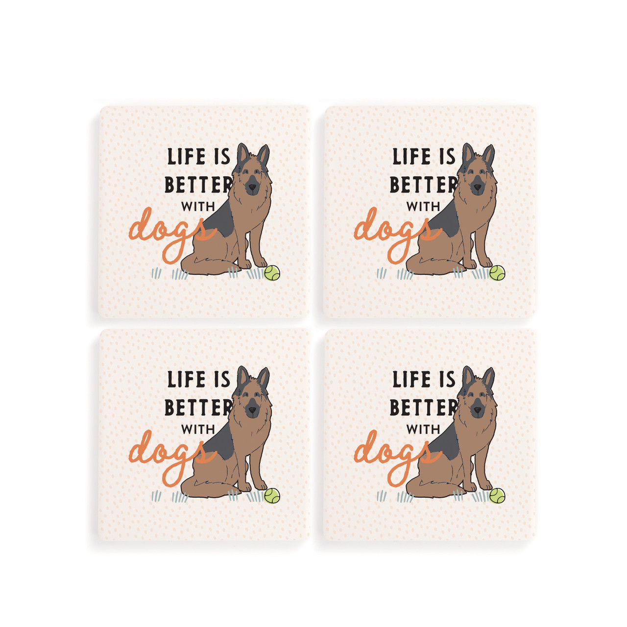 German Shepherd Dog Coasters - Set of 4 thumbnail