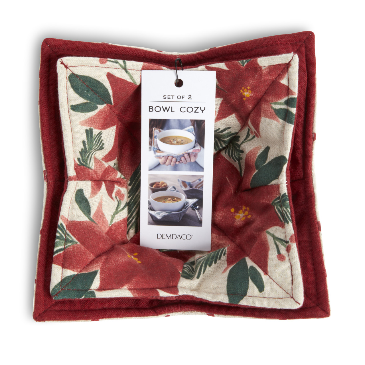 Poinsettia Bowl Cozy - Set of 2 thumbnail