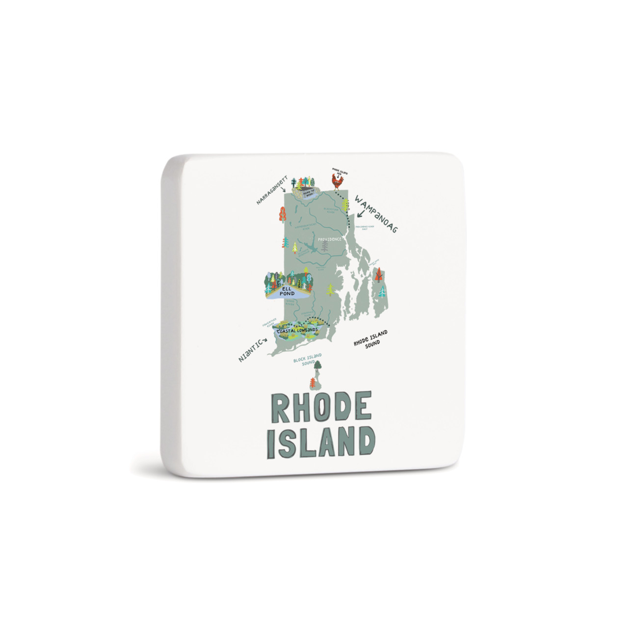 Rhode Island State Magnet - Bone thumbnail