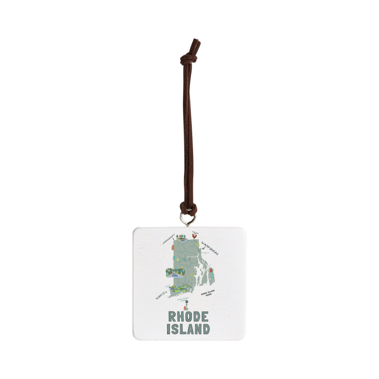 Rhode Island State Ornament - Bone thumbnail