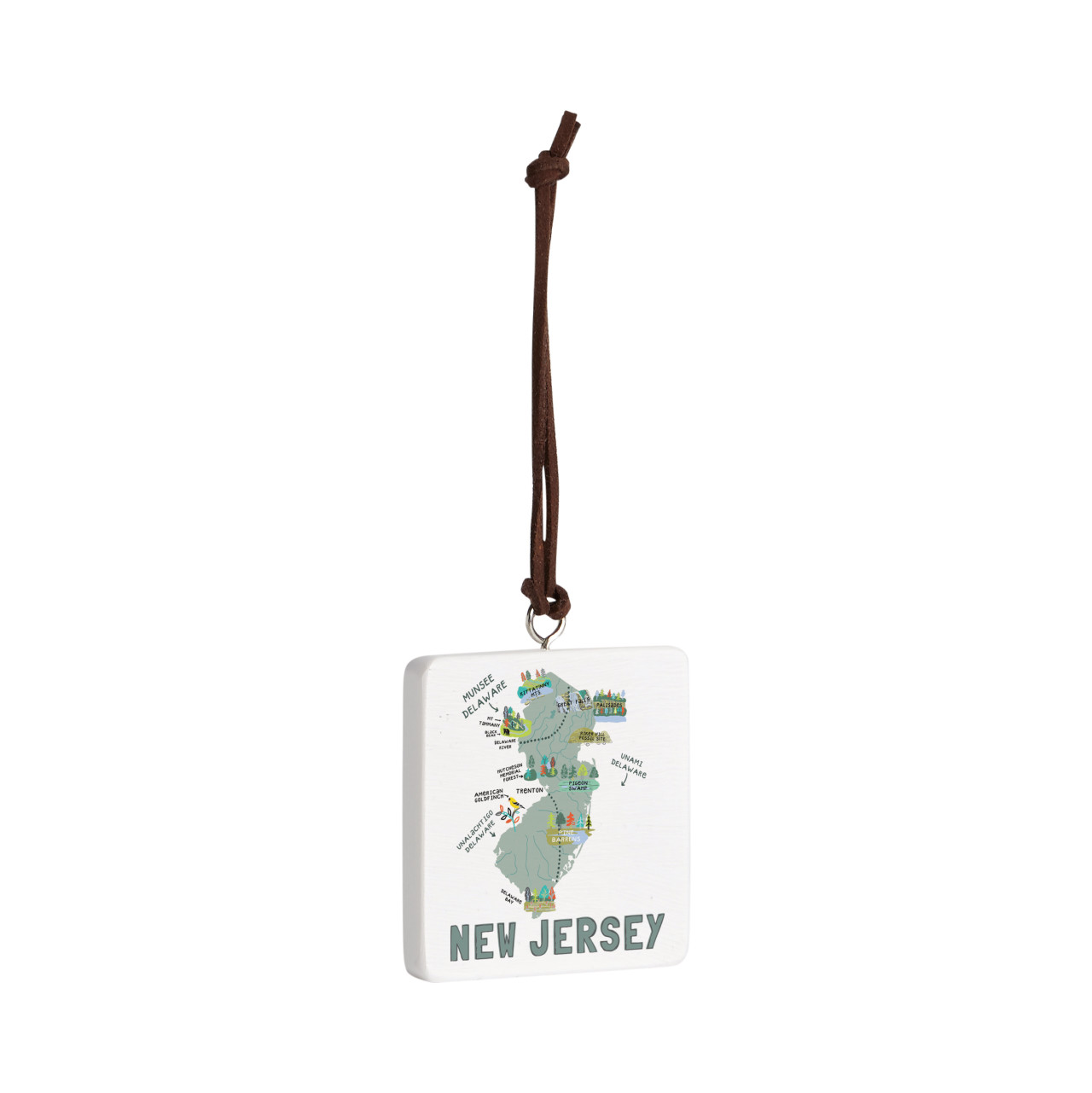 New Jersey State Ornament - Bone thumbnail