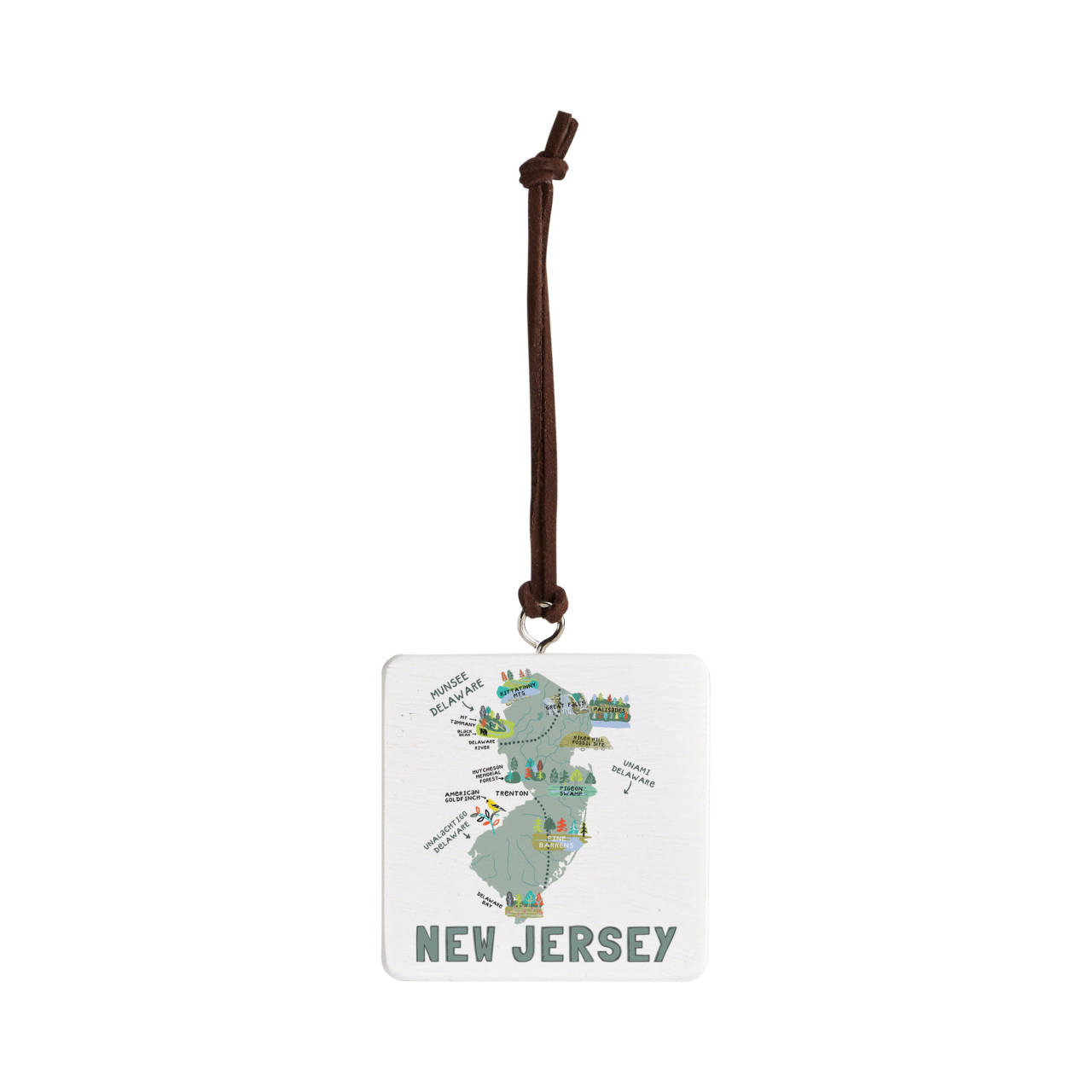 New Jersey State Ornament - Bone thumbnail