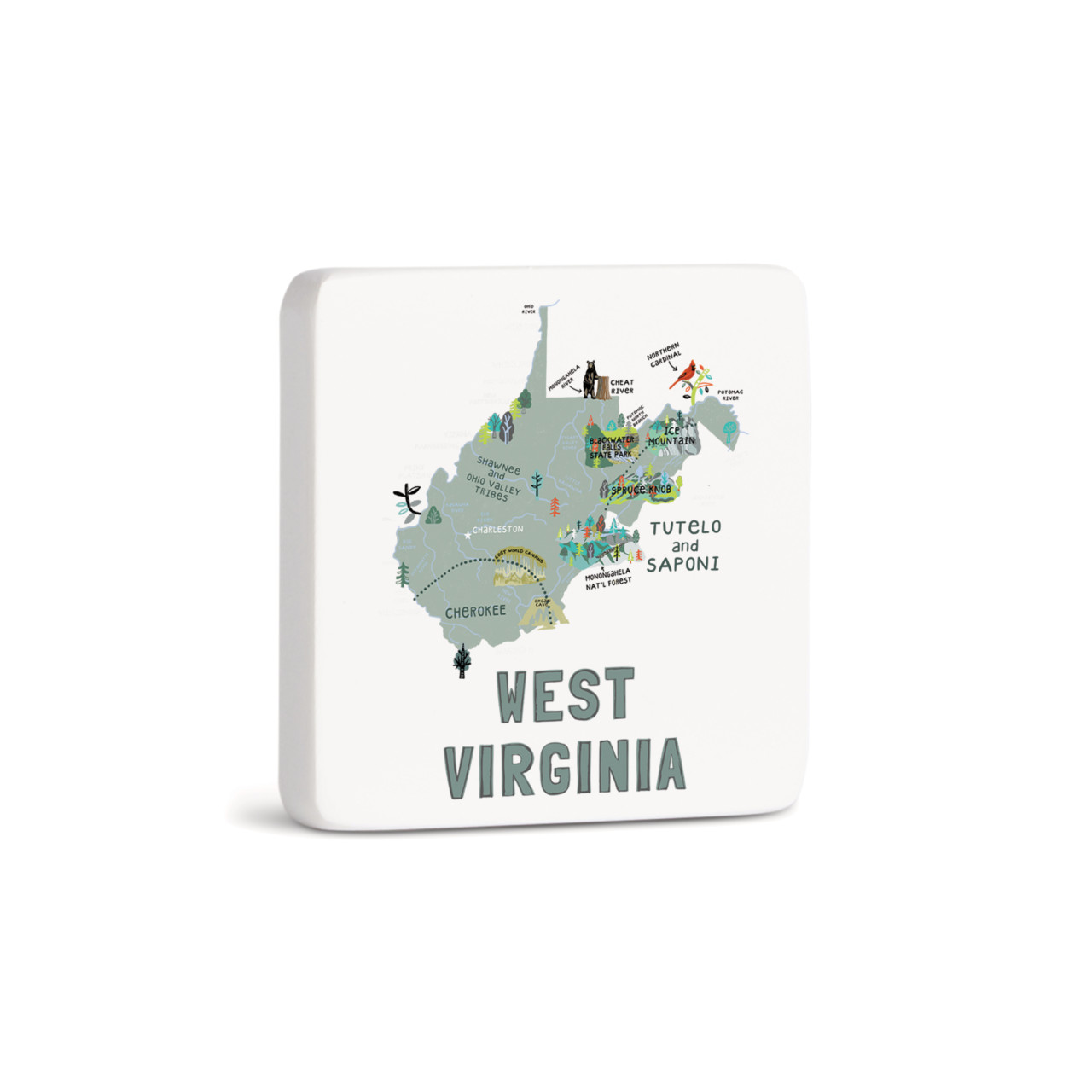 West Virginia State Magnet - Bone thumbnail
