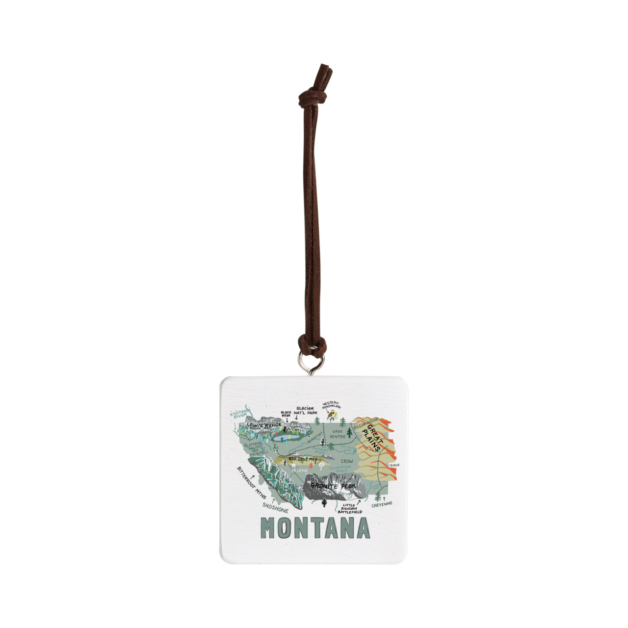 Montana State Ornament - Bone thumbnail