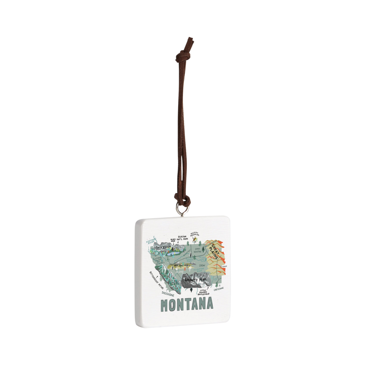 Montana State Ornament - Bone thumbnail