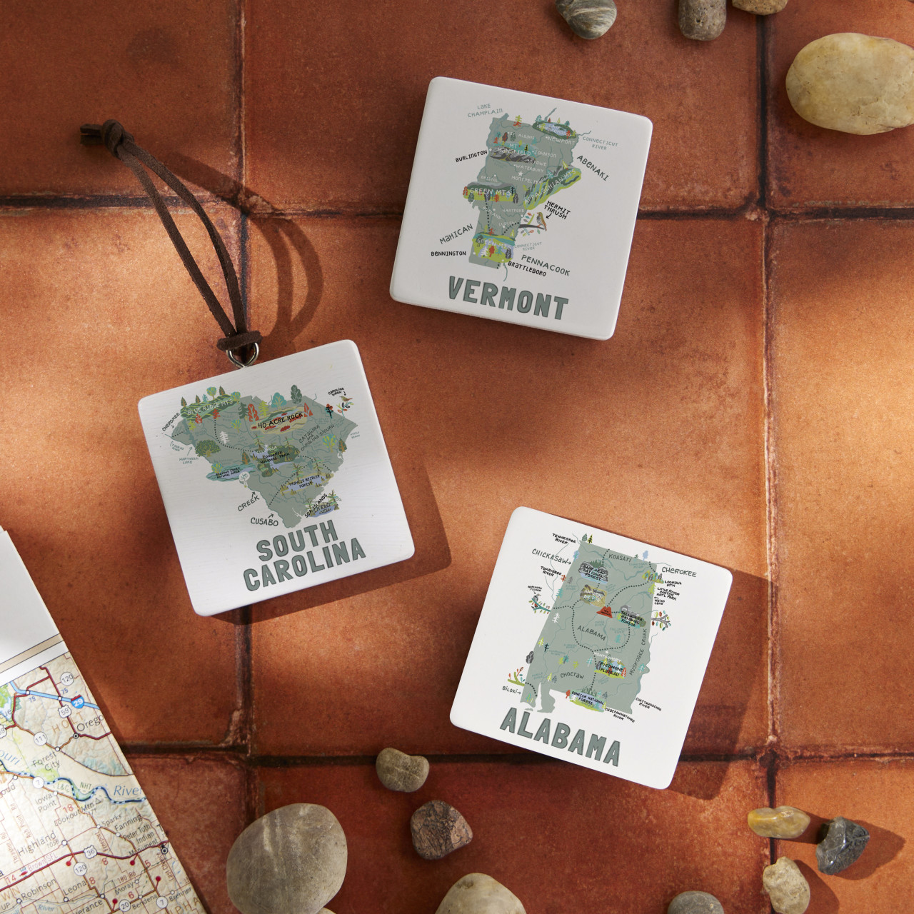 South Carolina State Ornament - Bone thumbnail