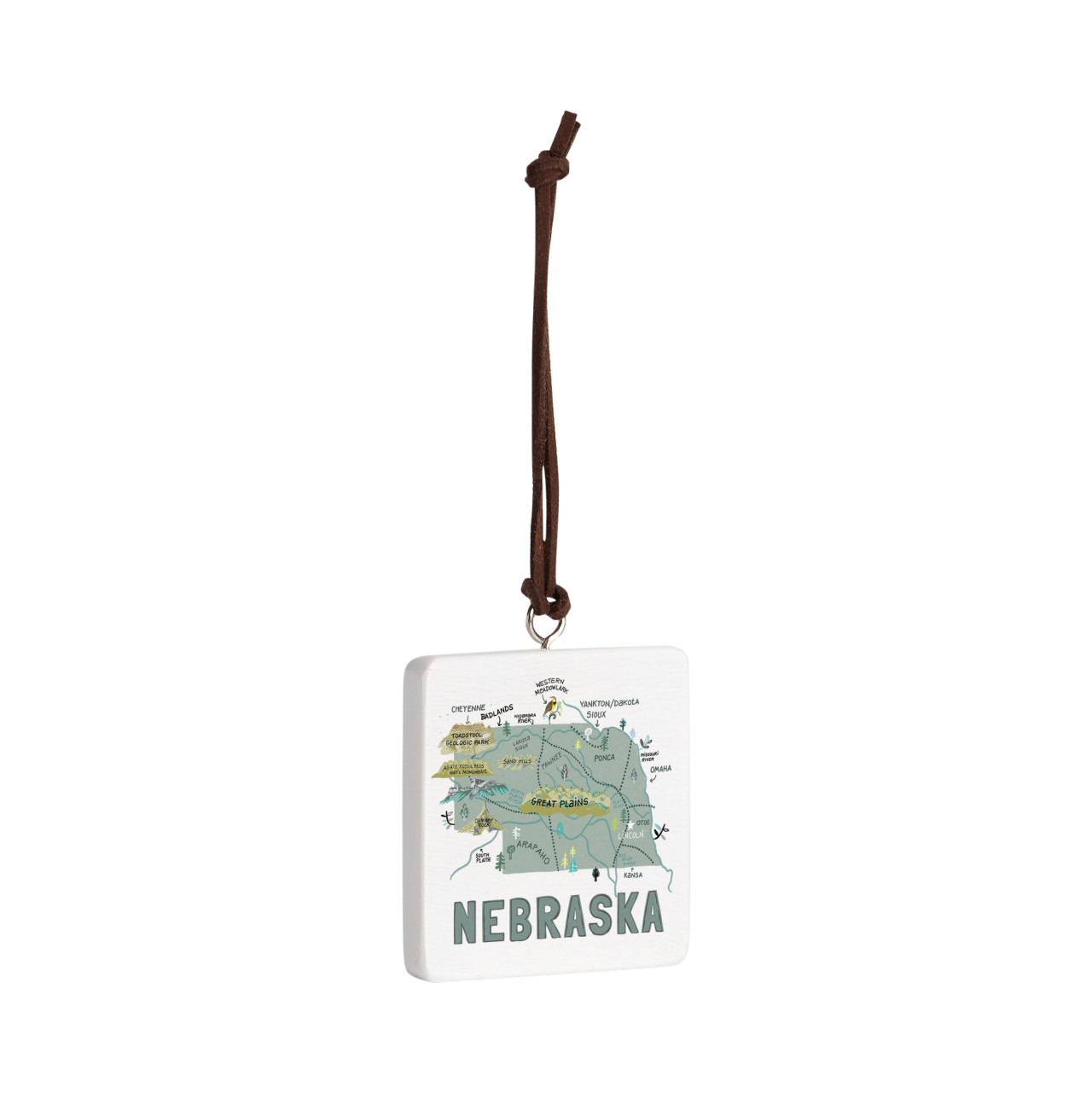 Nebraska State Ornament - Bone thumbnail