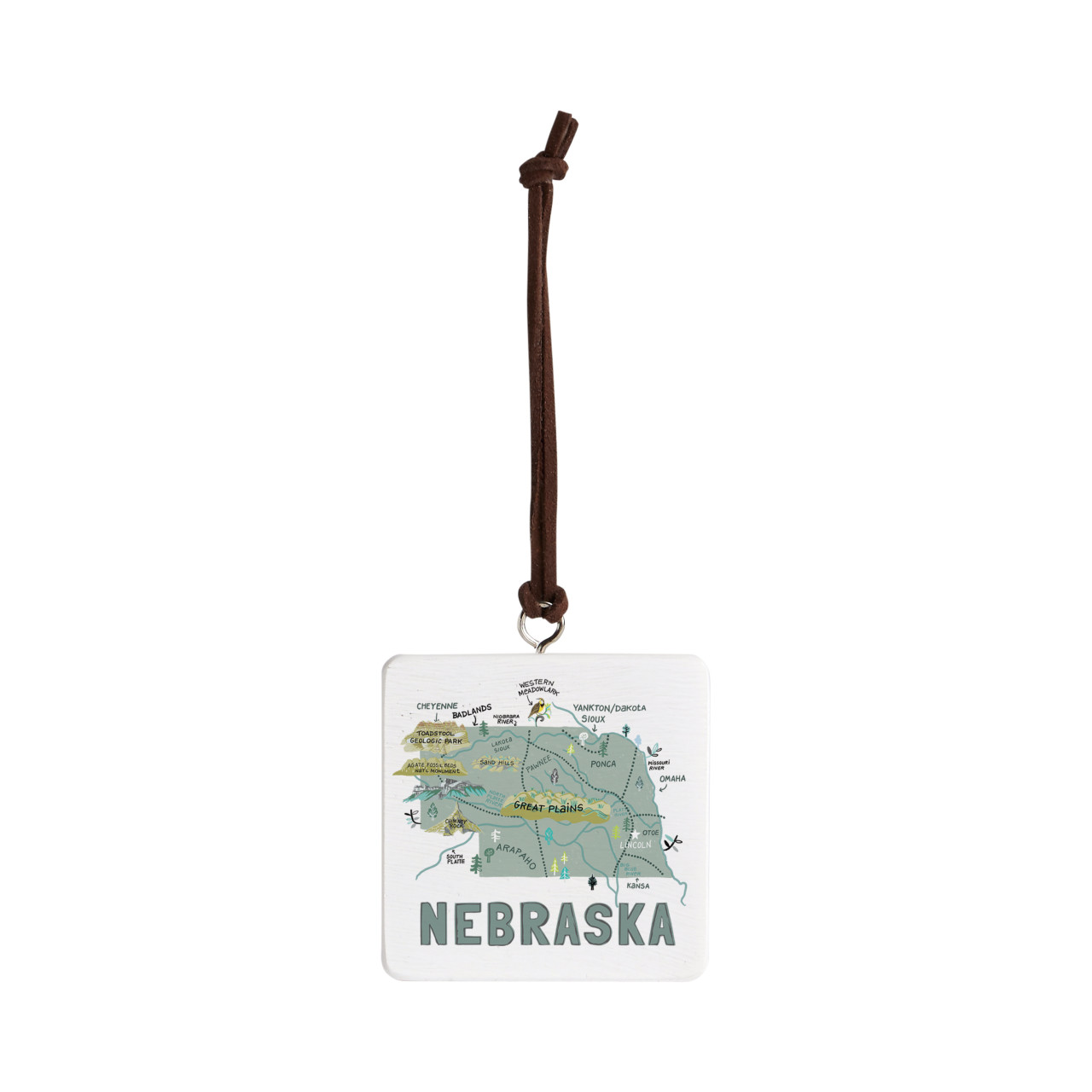 Nebraska State Ornament - Bone thumbnail