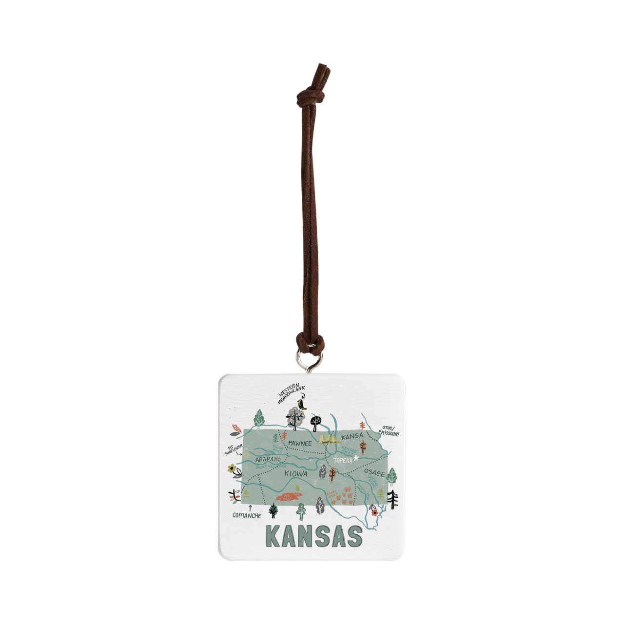 Kansas State Ornament - Bone thumbnail