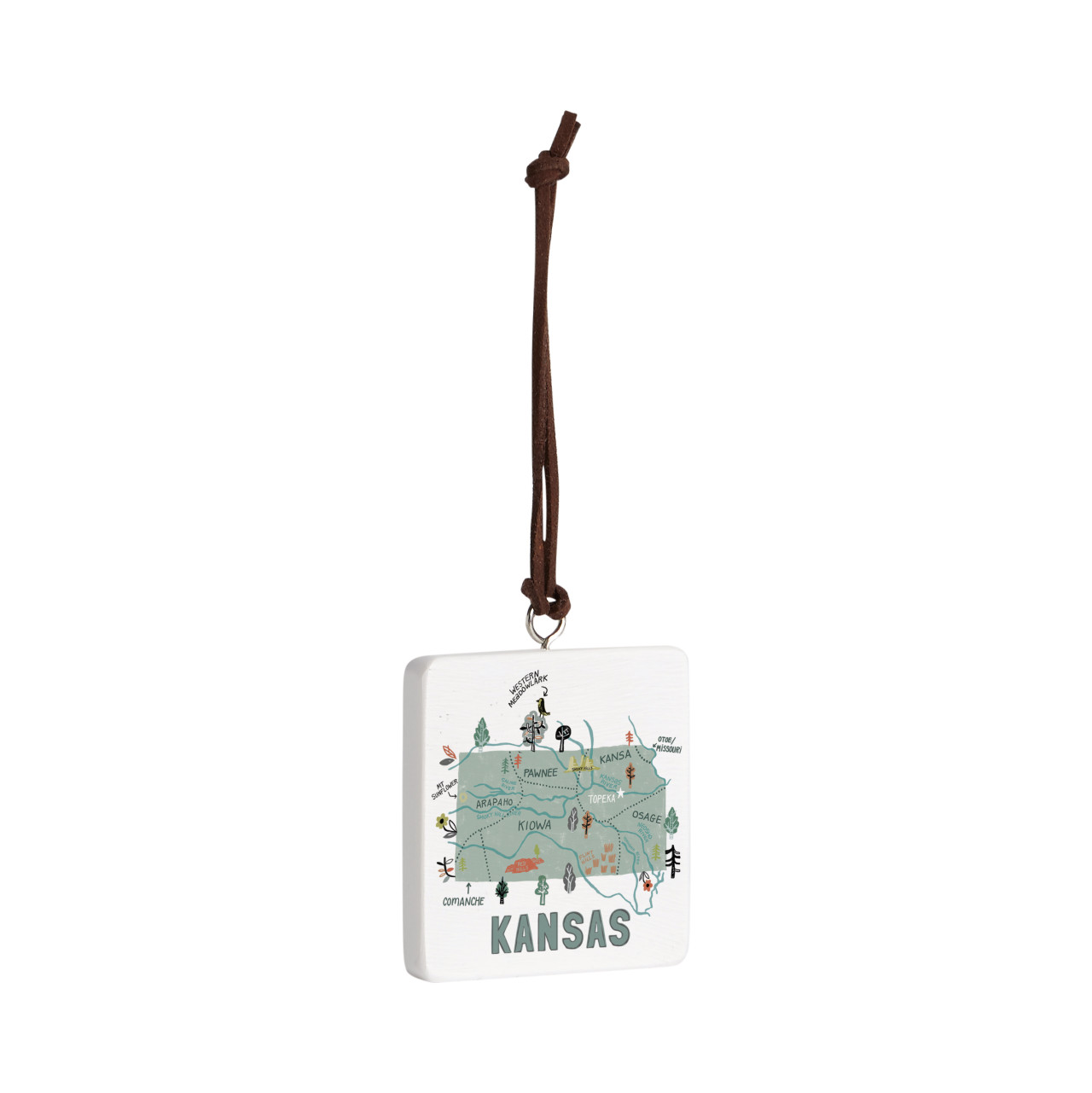 Kansas State Ornament - Bone thumbnail