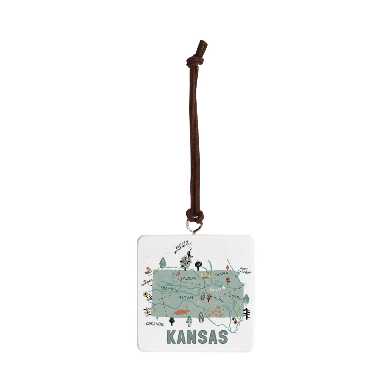 Kansas State Ornament - Bone thumbnail