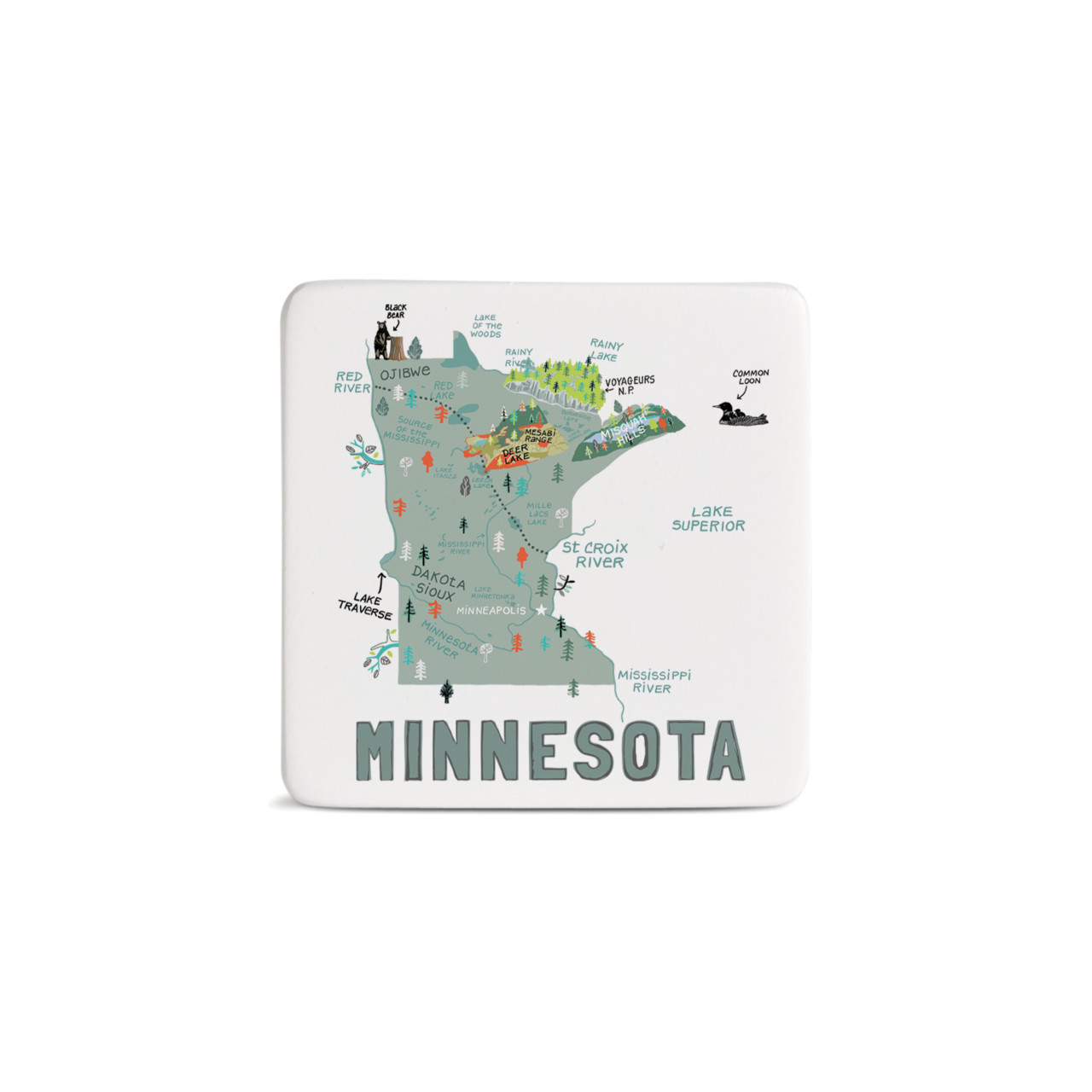 Minnesota State Magnet - Bone thumbnail