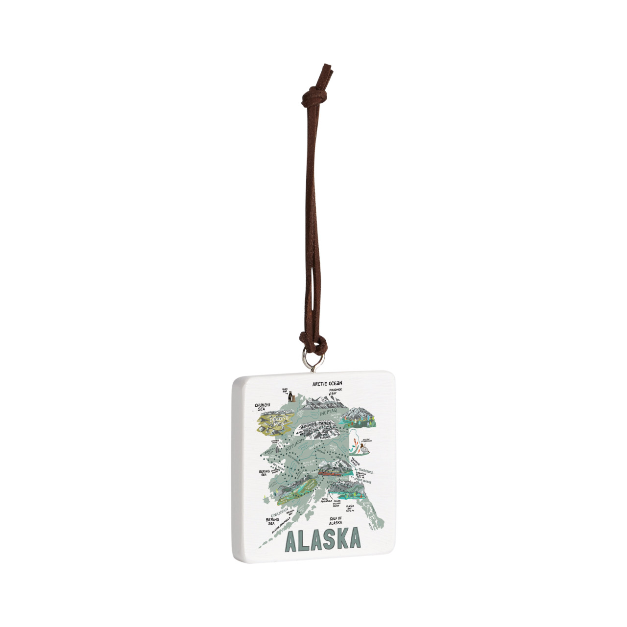 Alaska State Ornament - Bone thumbnail