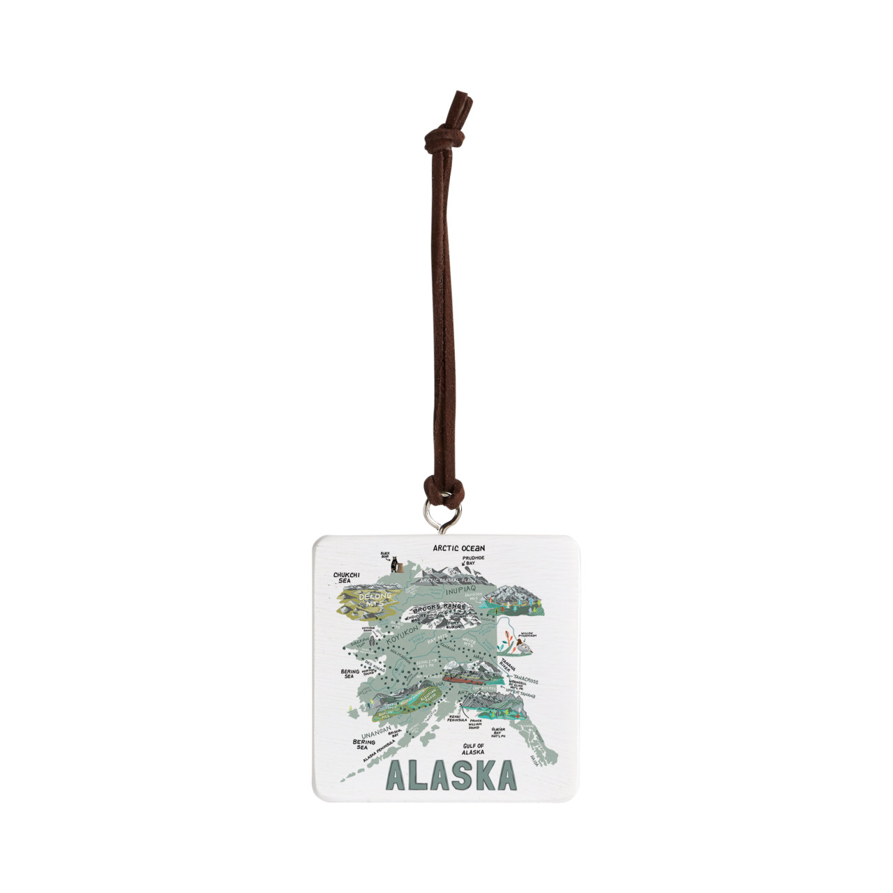 Alaska State Ornament - Bone thumbnail