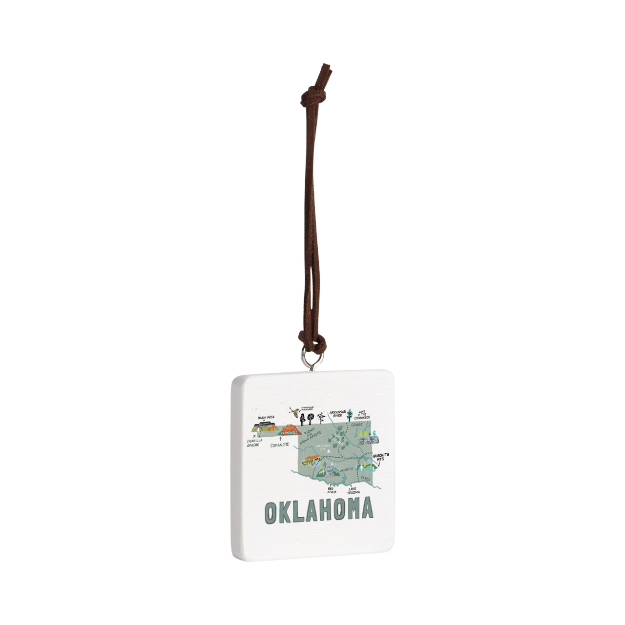 Oklahoma State Ornament - Bone thumbnail