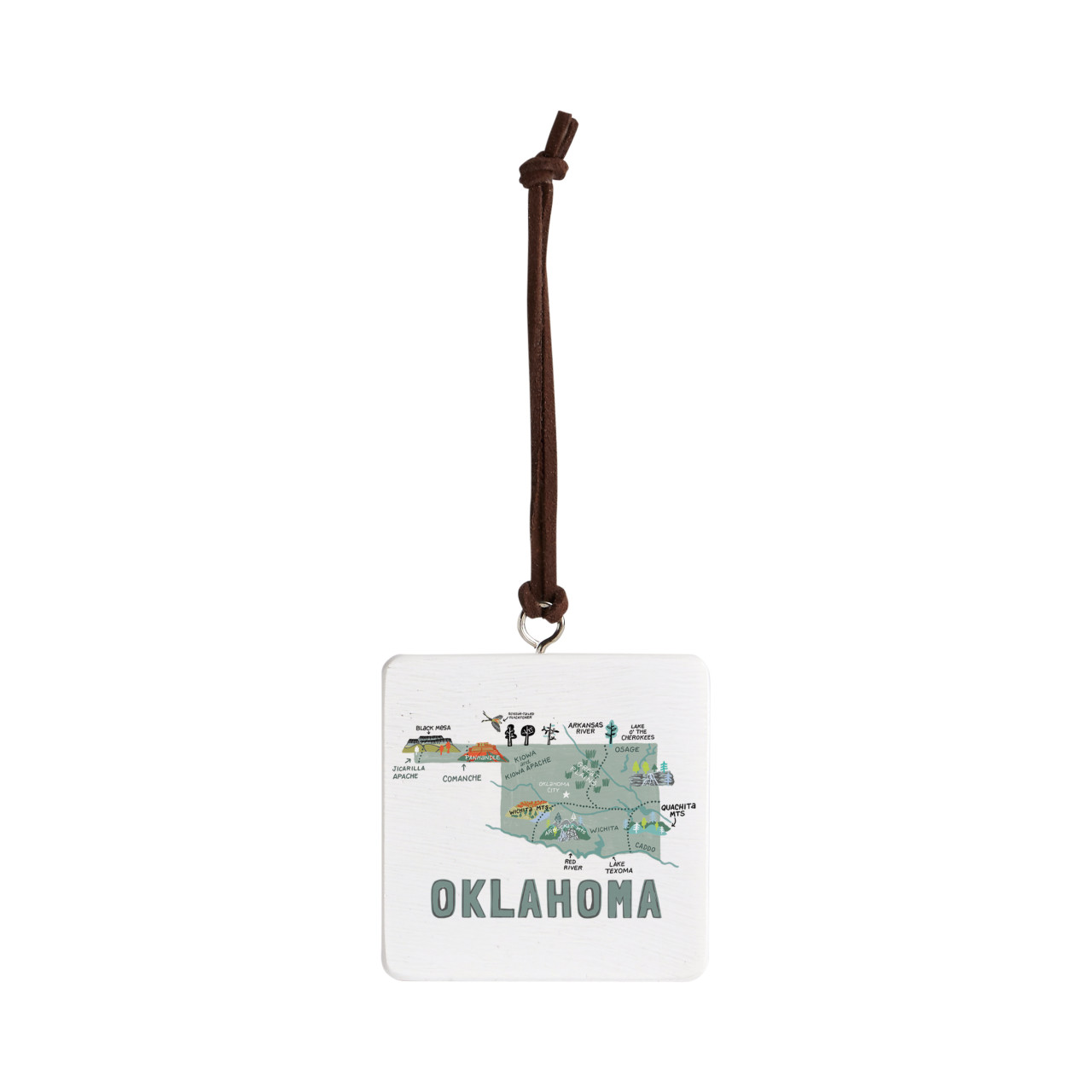 Oklahoma State Ornament - Bone thumbnail