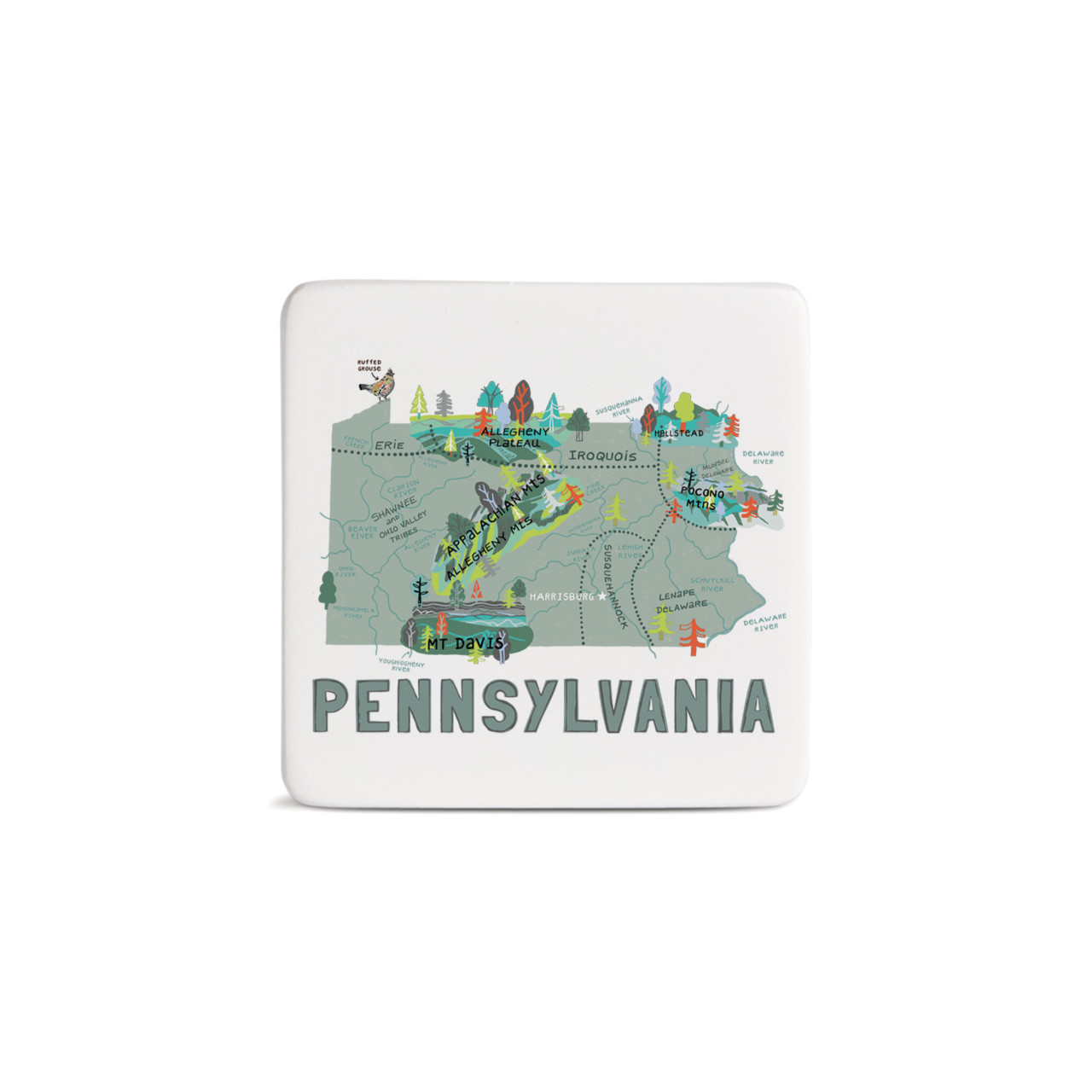 Pennsylvania State Magnet - Bone thumbnail
