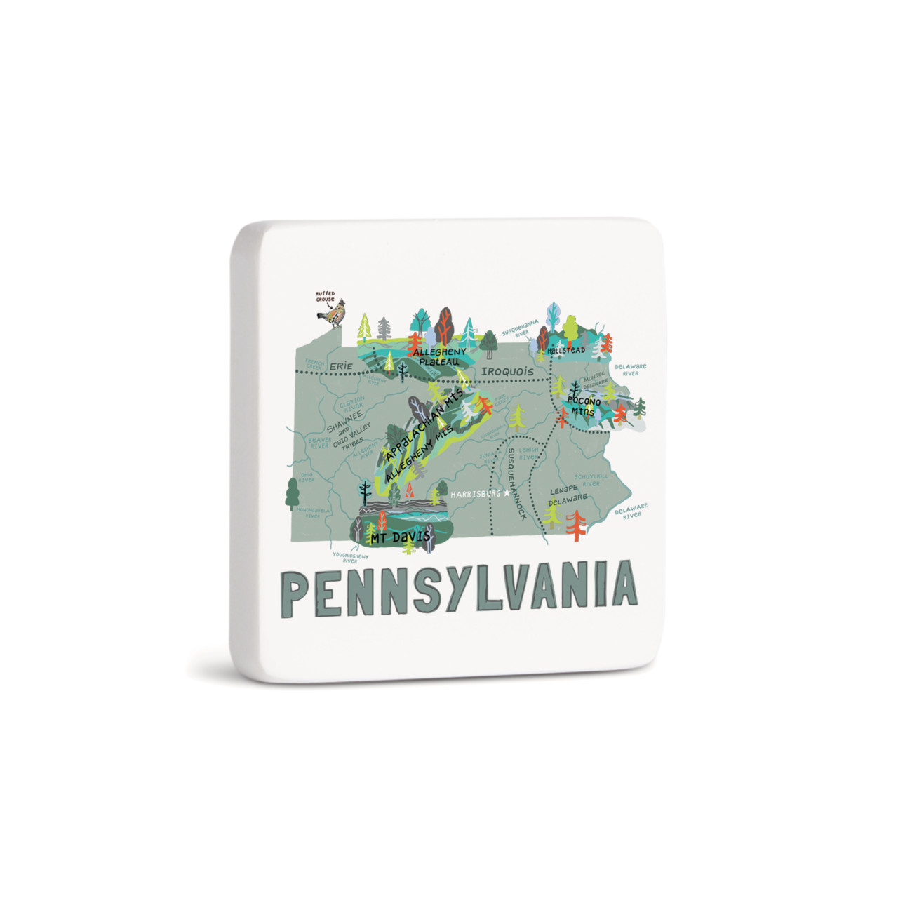 Pennsylvania State Magnet - Bone thumbnail
